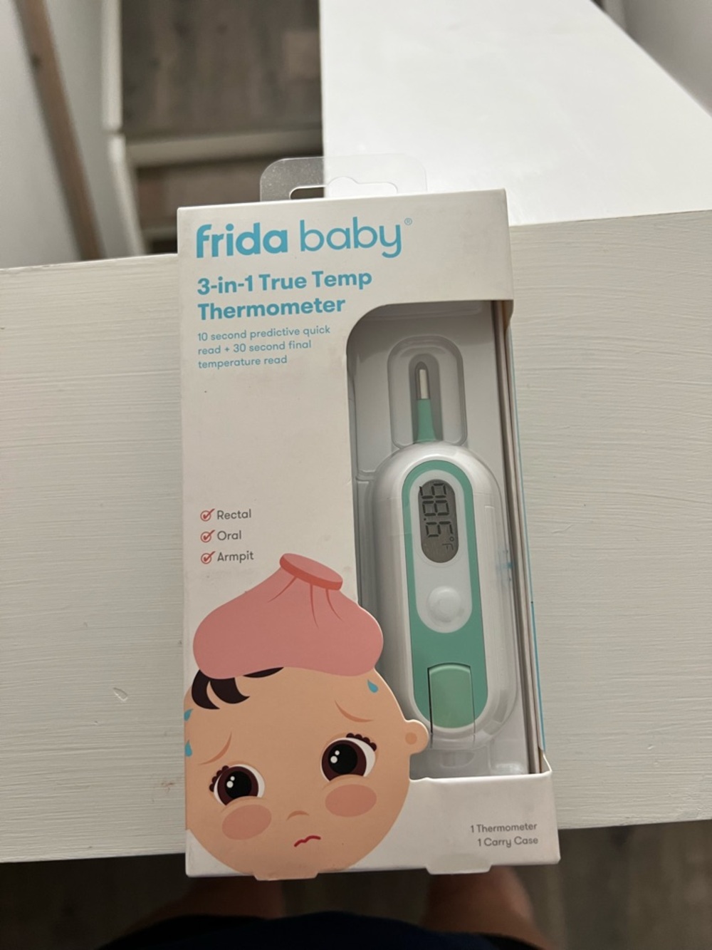 Frida Baby 3-in-1 True Temp Thermometer – White & Mint